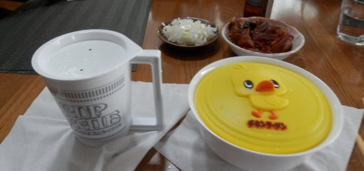 再利用可能なカップヌードルとチキンラーメン