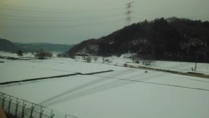 関ケ原近辺は雪景色