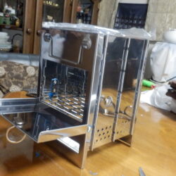 薪ストーブについているビニールをはがした