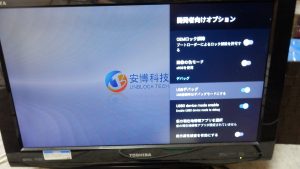 ADBモードに移行するための設定変更。