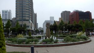 山下公園から中華街を見る