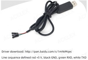 USB-TTLシリアル変換機の仕様。ただし、ドライバーが必要。