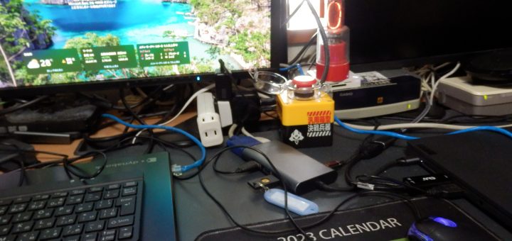 電源SWとESP32を使って、Wol装置が組みあがった