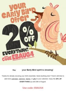今なら、早期割引で20%引き