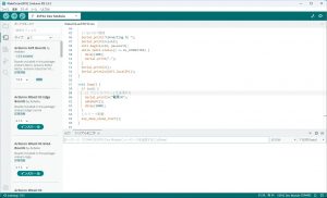 シリアルモニターを起動して、ESP32からメッセージを出してデバックできる。