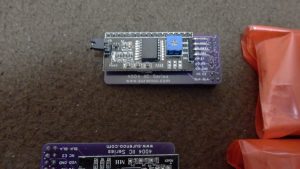 LCM4004用のI2Cボードは、2004Aの流用。40X4のI2Cドライバーは、ピンアサインは、異なっているので注意が必要