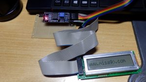 大昔に秋月で買った16X1行のLCDも復活させた