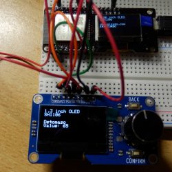 1.3インチのOLEDとロータリーエンコーダのボードがあったので、動作確認してみた。