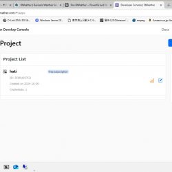 天気方法のAPIキーを入手しておく。