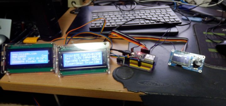 今回は、20文字X4文字のLCDとOLEDとロータリーエンコーダーの組み合わせでSPI MONITORを作成した。