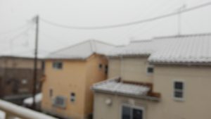 青梅は降るときは雪がふるので積もる。