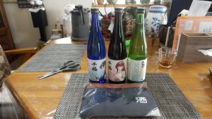 千福のお酒のセット。大淀、大和、蒼龍の3種種類だ。