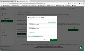NetworkSolutionsはDNSサーバーを指すようになった