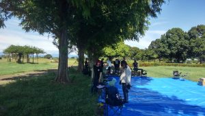 渡良瀬遊水地 子供広場ゾーンでBBQ