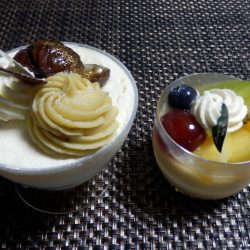 千疋屋の和栗のケーキとプリン
