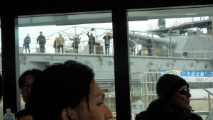 出向時に三笠から手を振られた