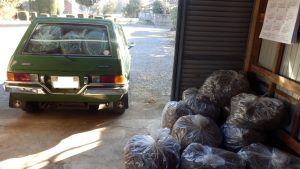 一回目のごみの積み込み