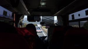 帰りのバスでは、唐津近辺で工事渋滞があった。