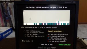 HDD recoverlyで一応代替えセクターに置換した
