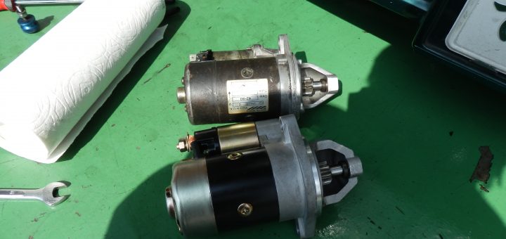 前にリベットを修理したスターターとヤフオクのスターター