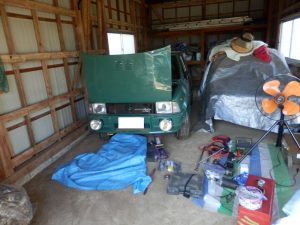 緑のデトミニを公道復帰させるために持ってきた工具